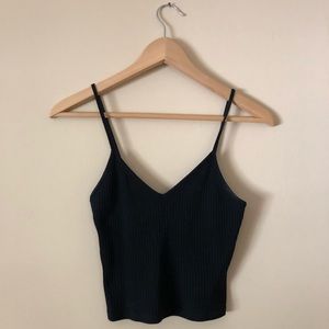 TOPSHOP Ribbed Knit Crop Tank